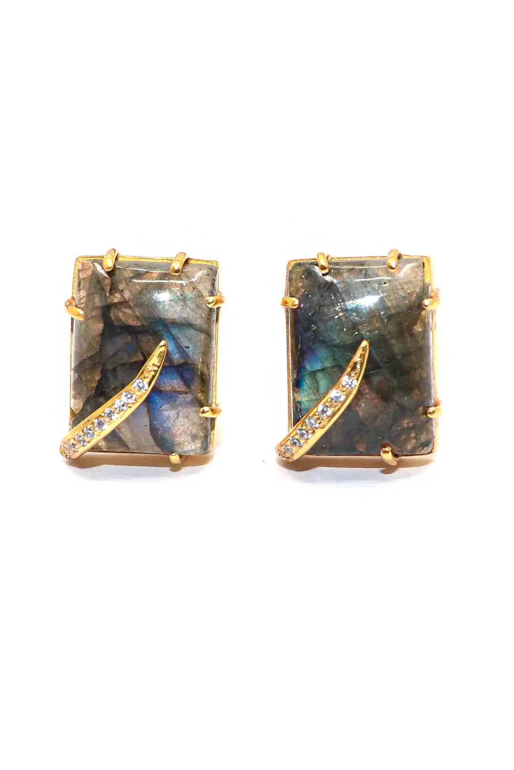 Gold Plated Royal Touch Labradorite Gemstone cufflinks Jewelry VJewels