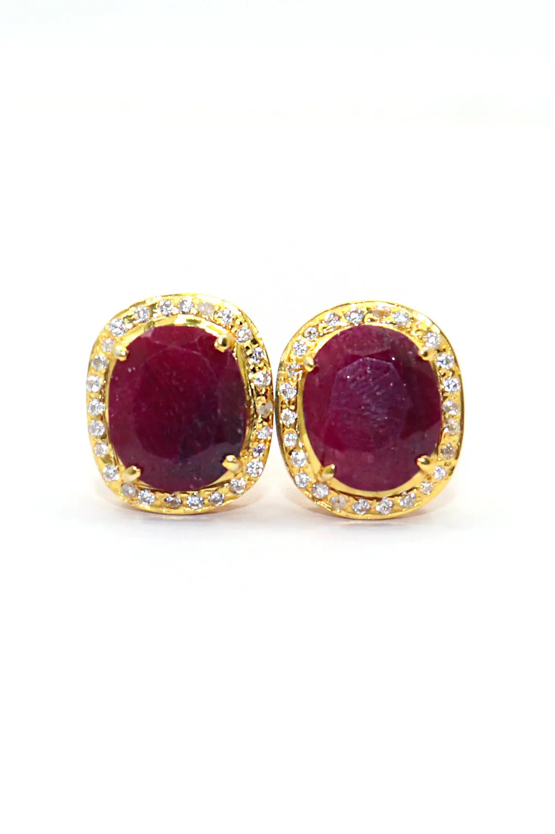 Gold Plated Ruby with Zircon cufflinks Jewelry VJewels