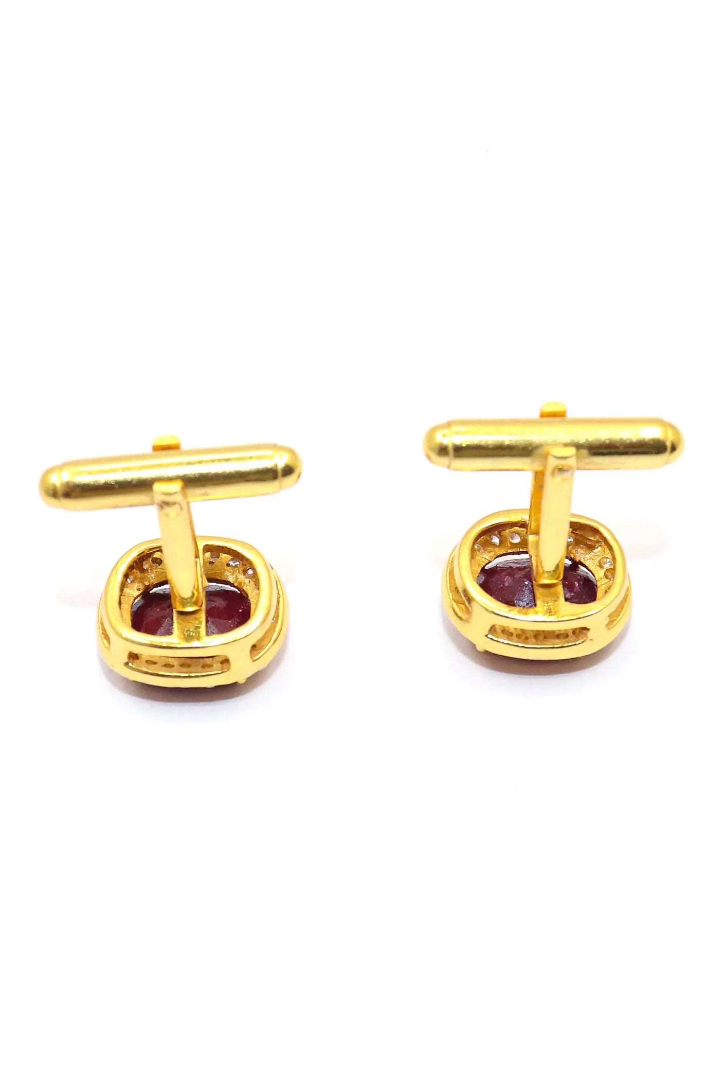 Gold Plated Ruby with Zircon cufflinks Jewelry VJewels