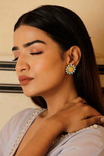 Gold Plated Taal TurquoiseGemstone Studs Earring Jewelry VJewels