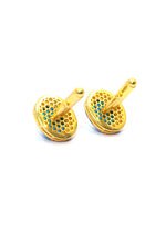 Gold Plated Turquoise With Zircon Gemstone cufflinks Jewelry VJewels