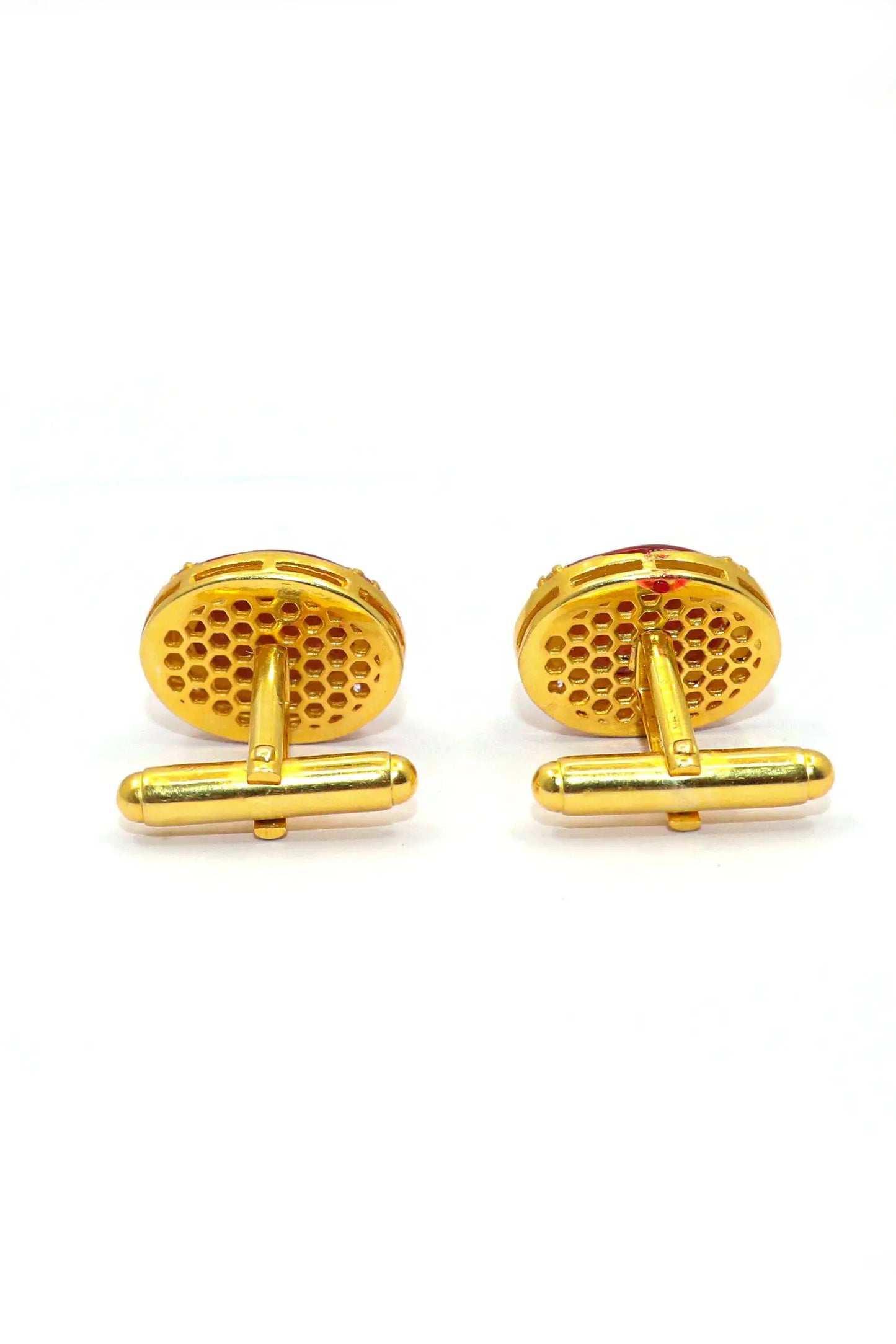 Gold Plating Eye Catchy Sunstone with cz Stanning Men's cufflinks Jewelry VJewels