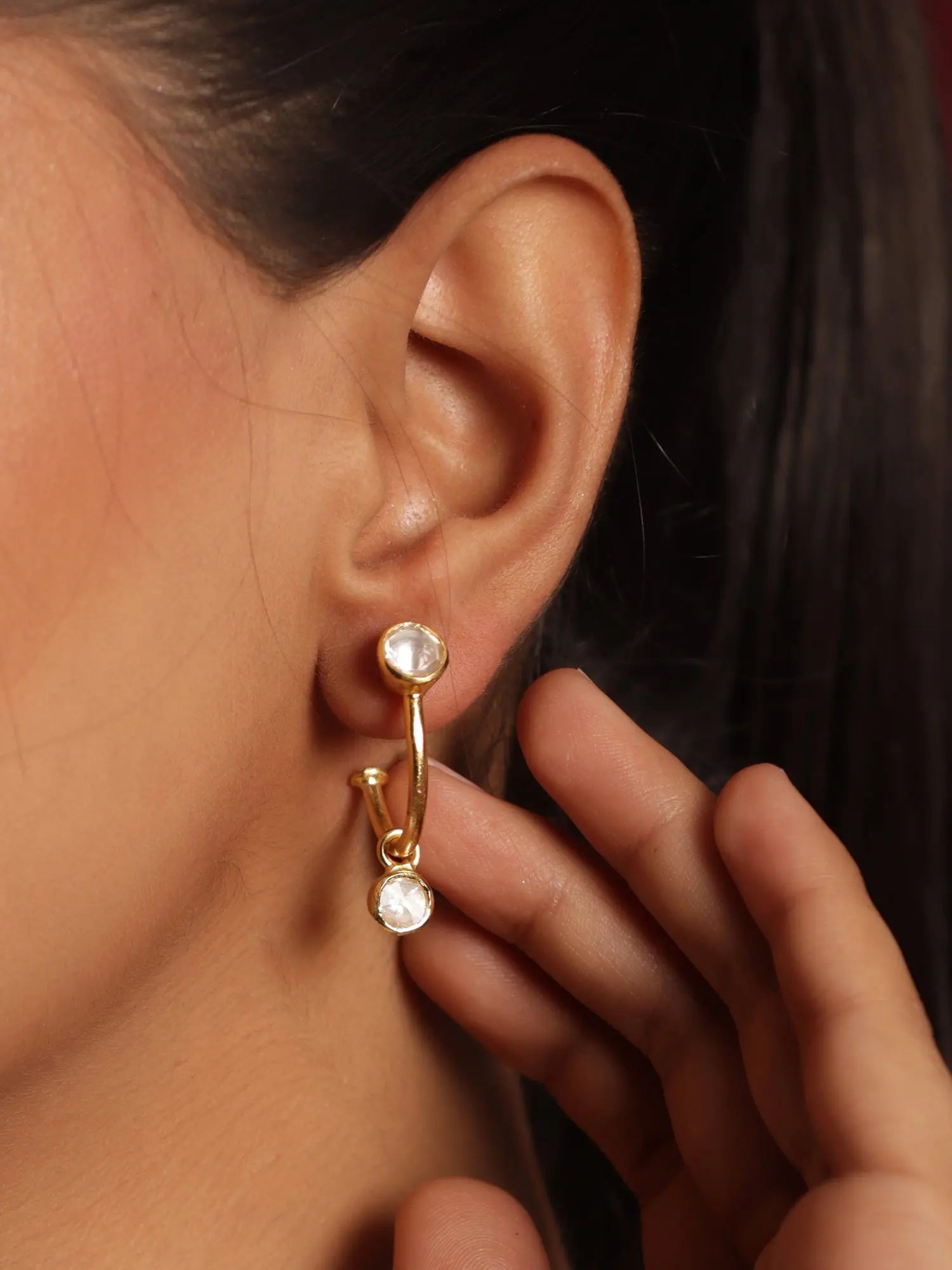 Gorgeous Gold Plated CZ Studs Earrings Jewelry VJewels