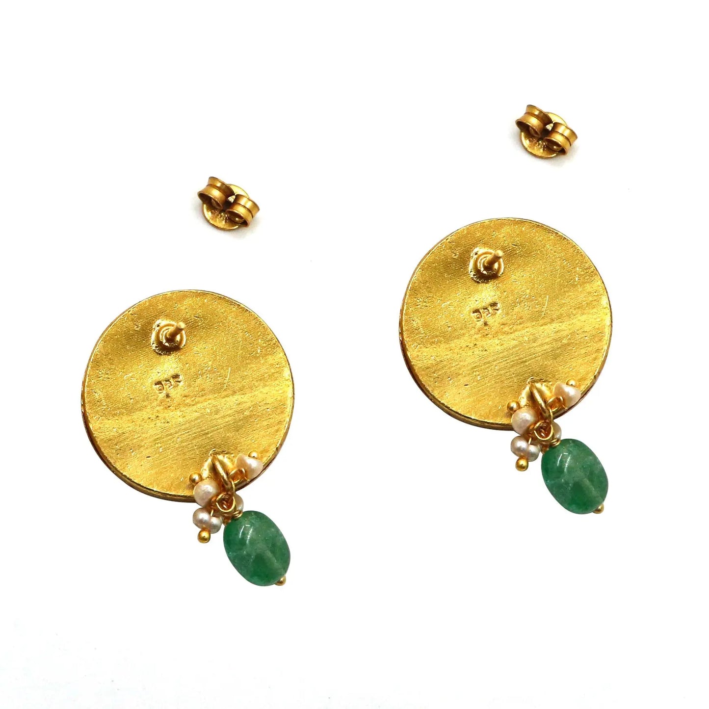 Govinda-Nandini Silver Enamel With Gemstone Two Tone Stud Earring VJewels