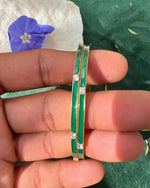 Green Meenakri With moissanite Gold Plated Handmade Enamel Bangle VJewels