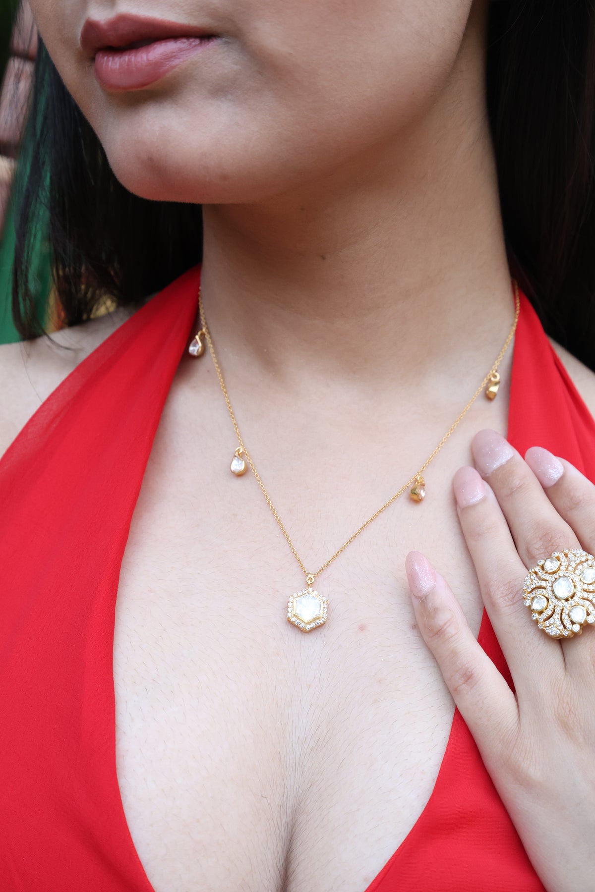 Moissanite Gold Plated Necklace I