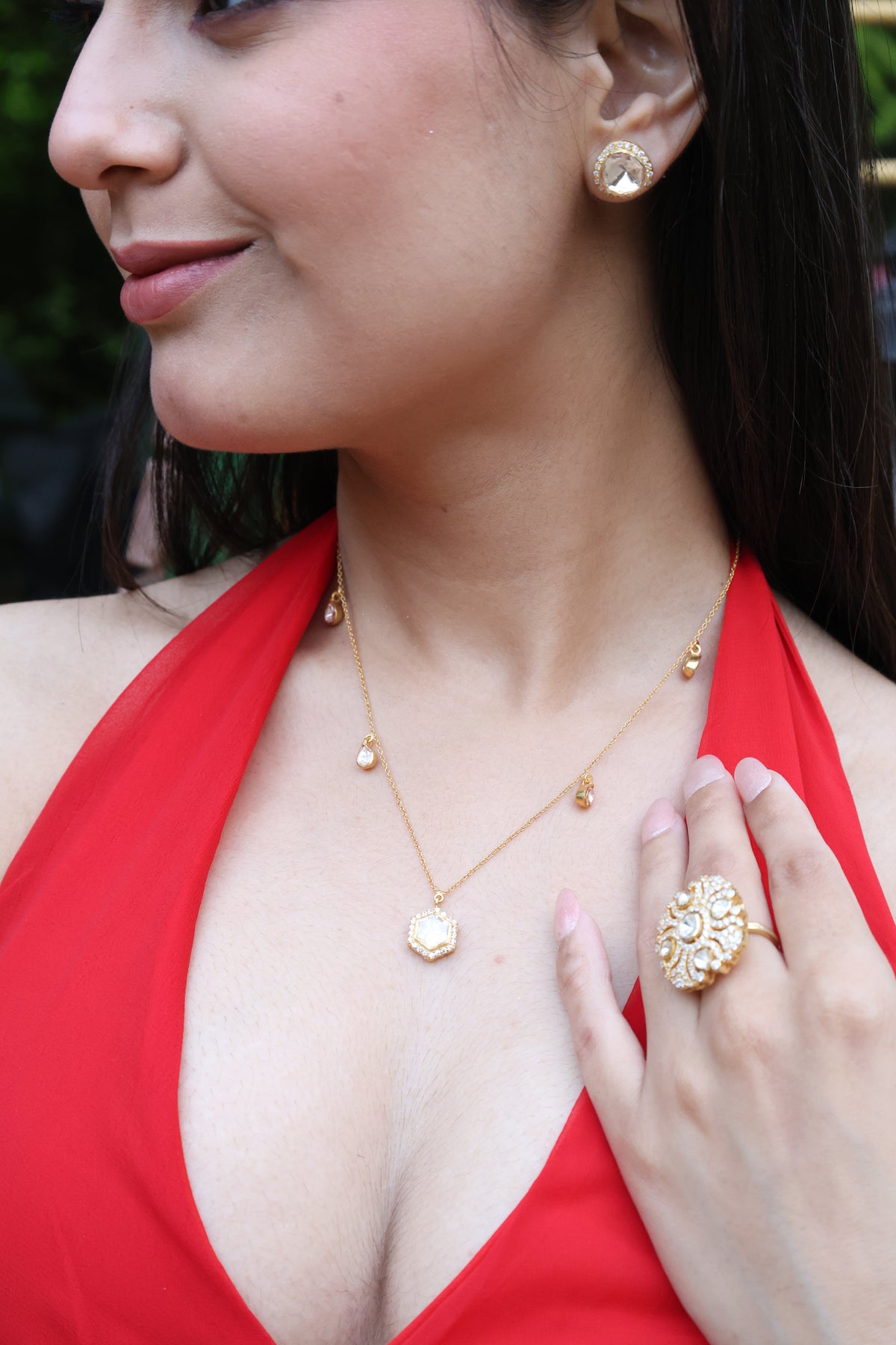 Moissanite Gold Plated Necklace I
