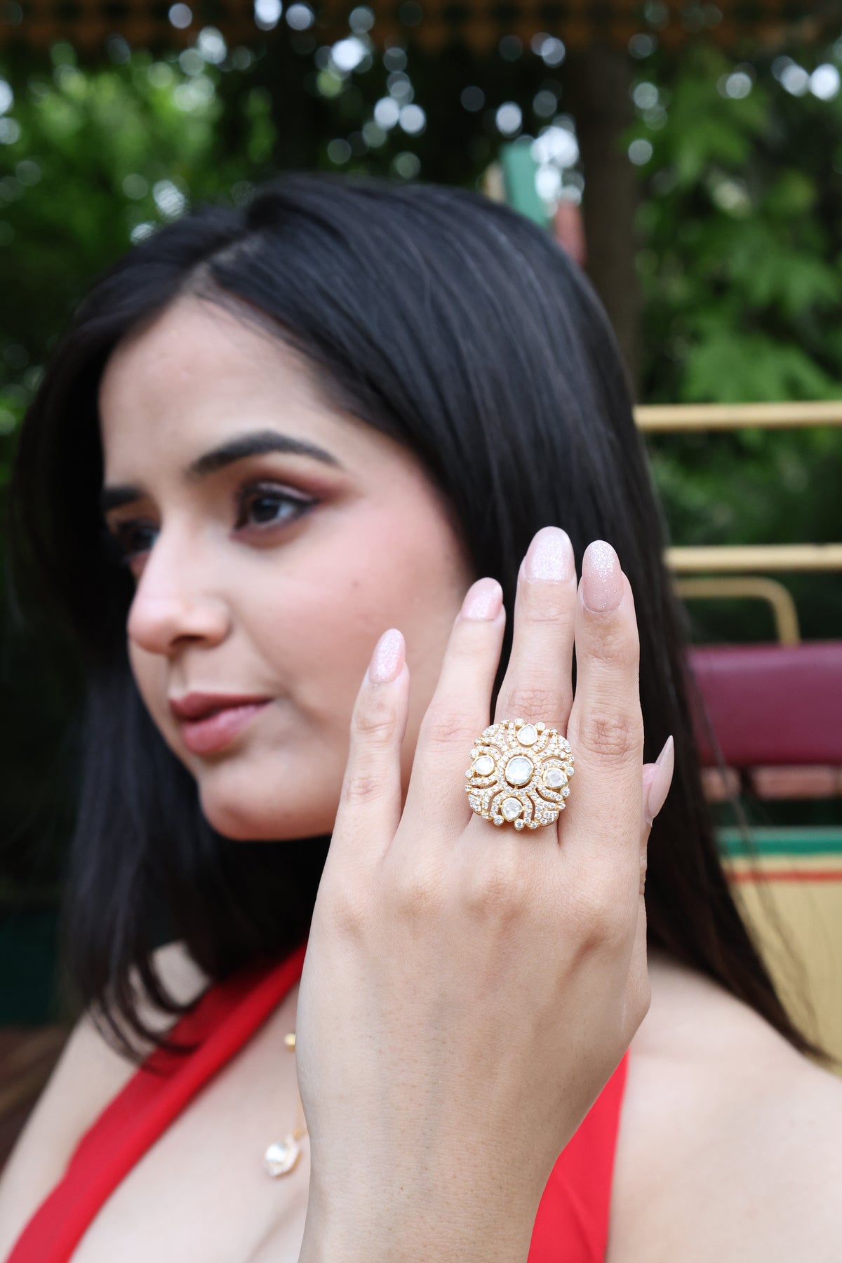 Moissanite Gold Plated Ring I