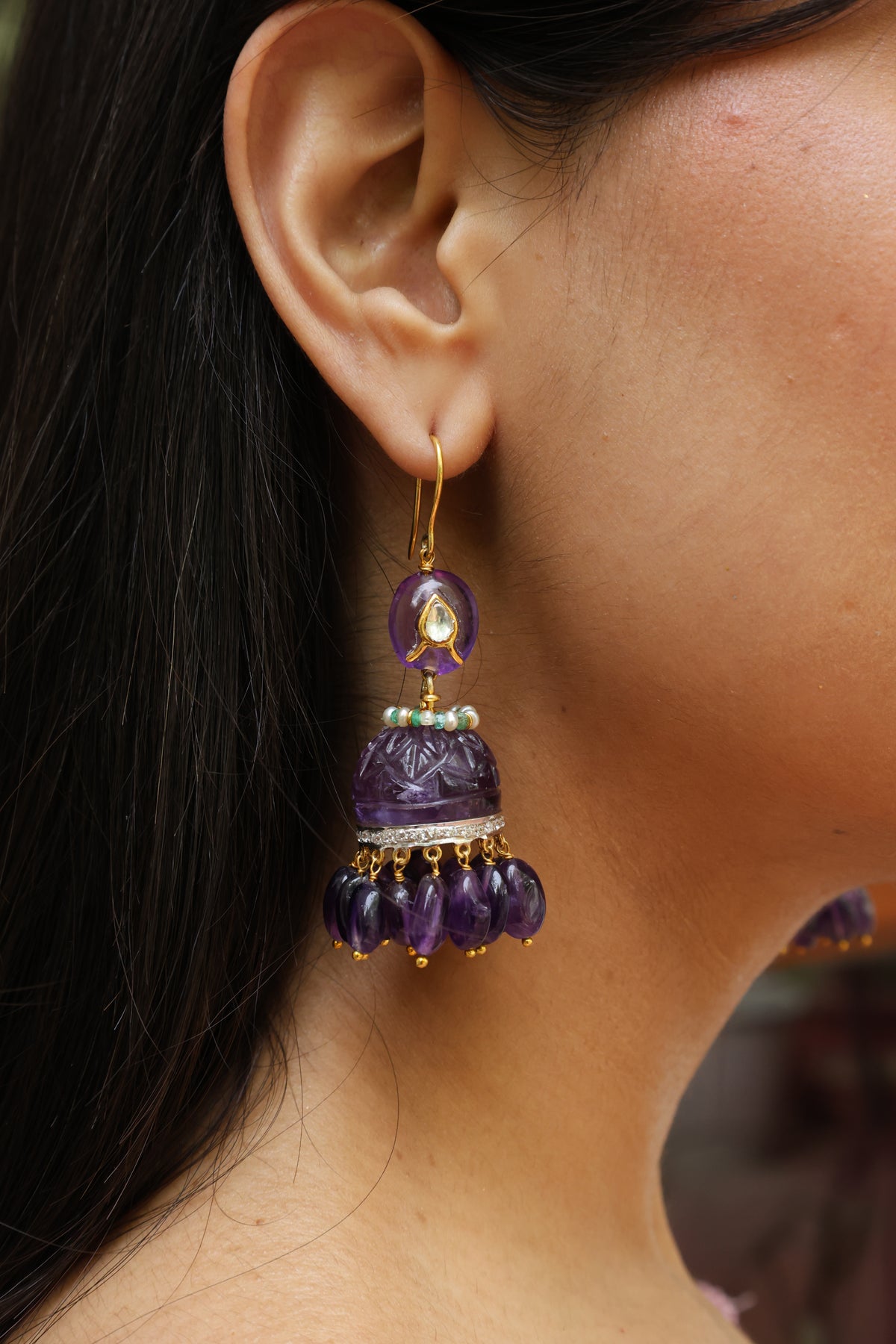 Amethyst Regal Jhumki Earring