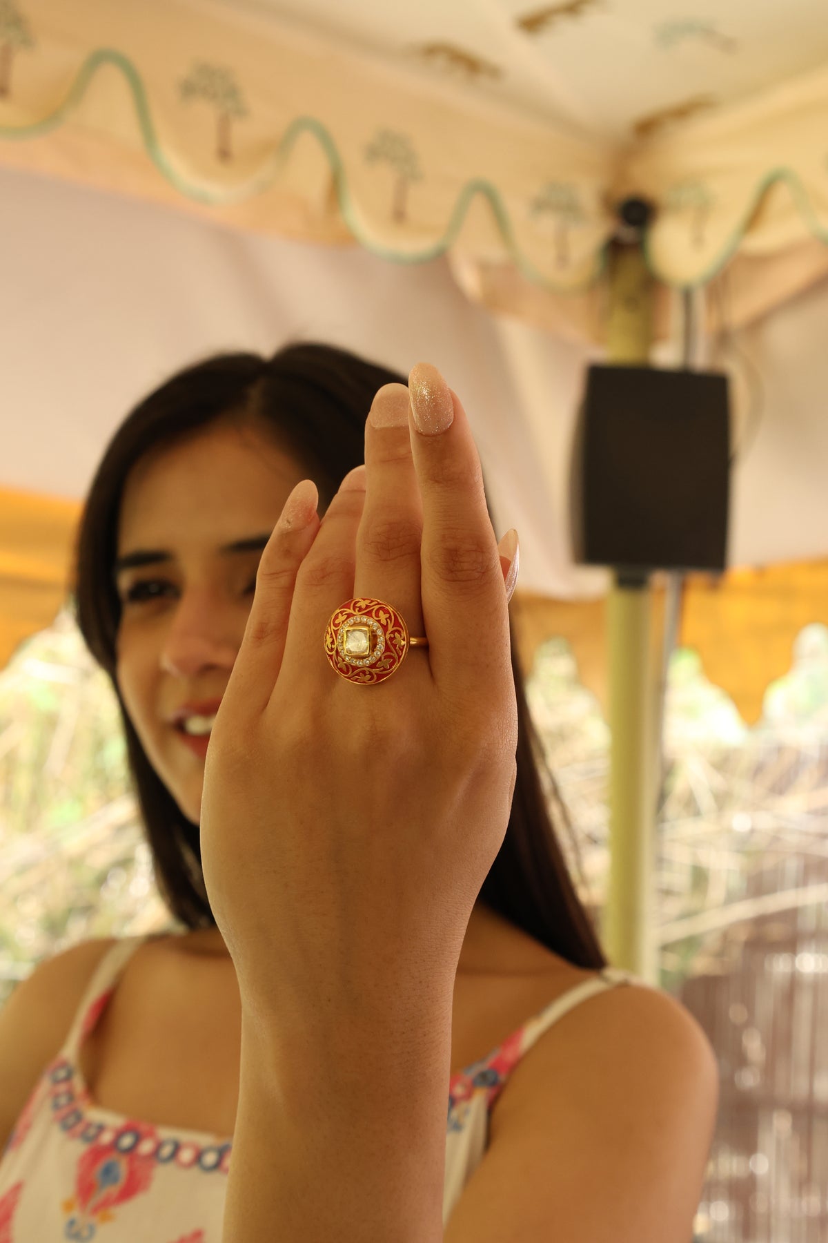 Moissanite Enamel Sovereign Ring II
