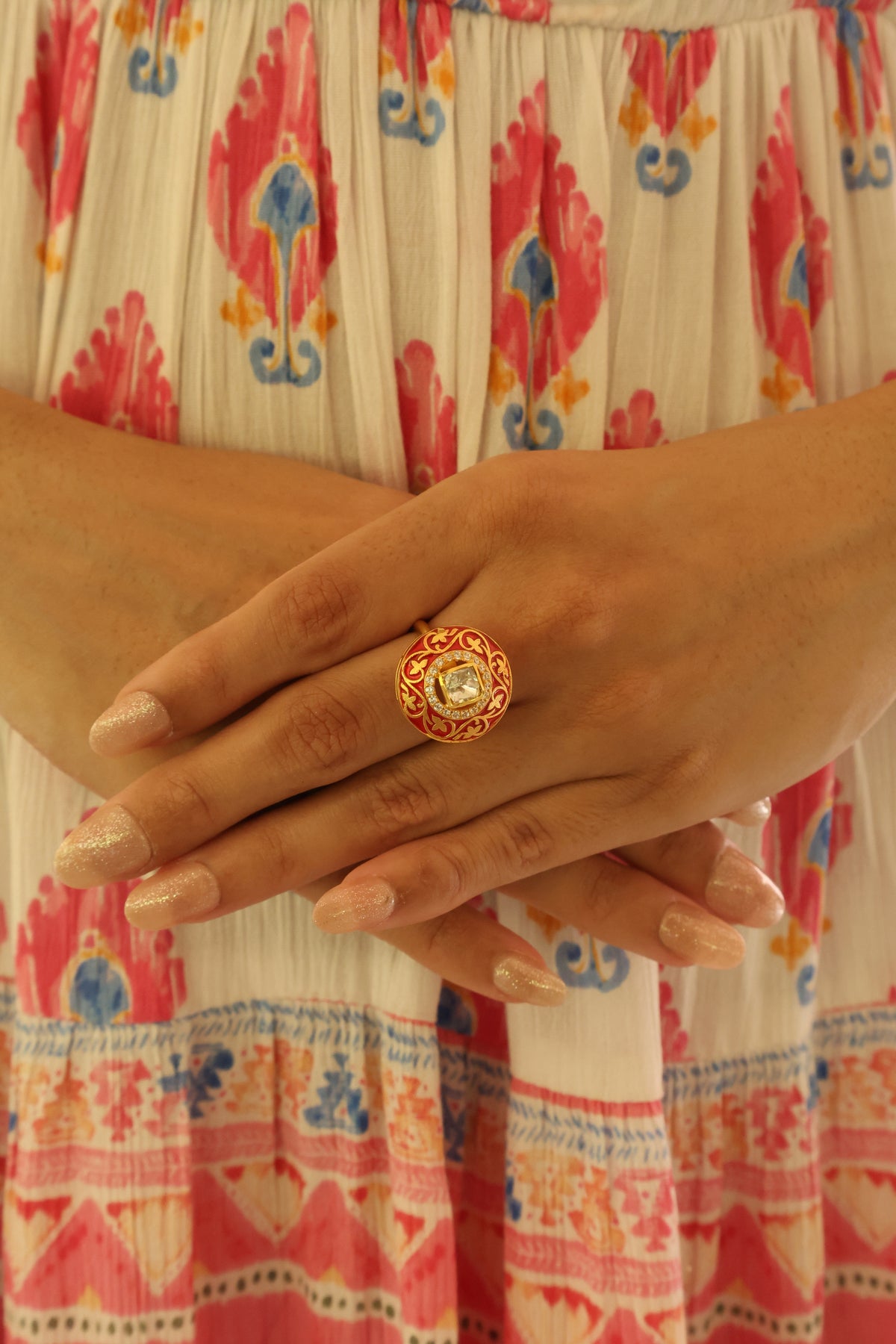 Moissanite Enamel Sovereign Ring II