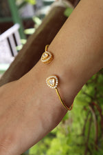 Moissanite Gold Plated Sovereign Bangle Bracelet III