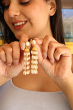 Pearl Sovereign Gold Long Earring