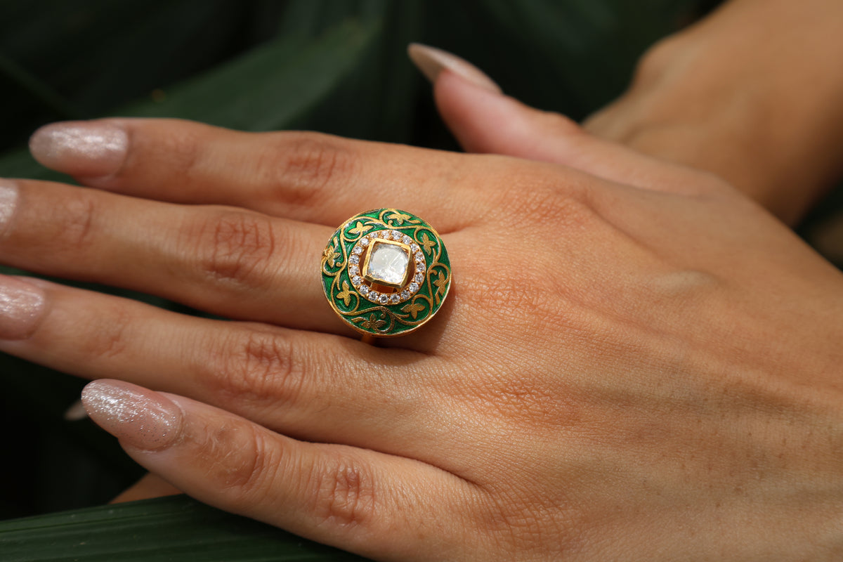 Moissanite Enamel Royal Ring I