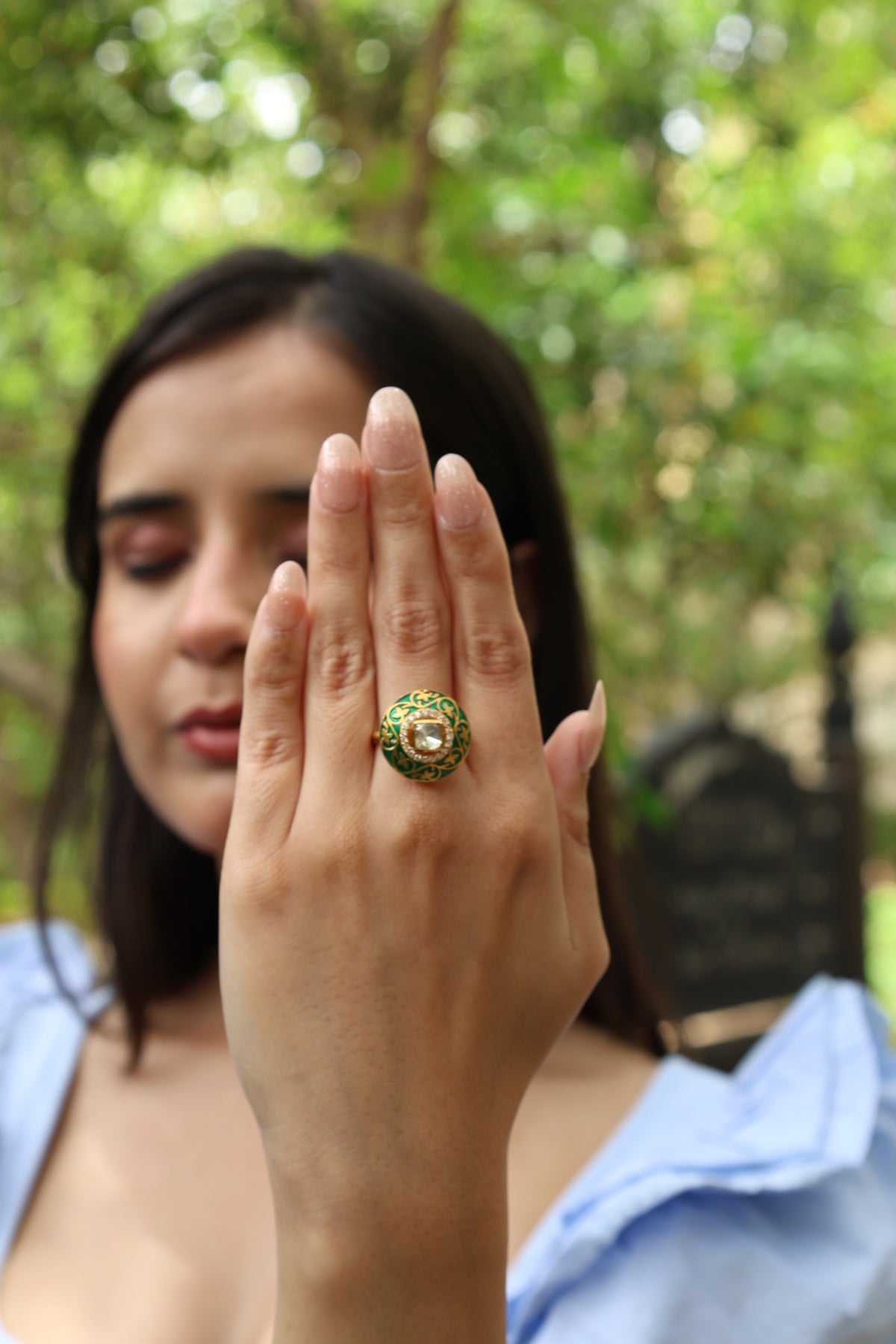 Moissanite Enamel Royal Ring I
