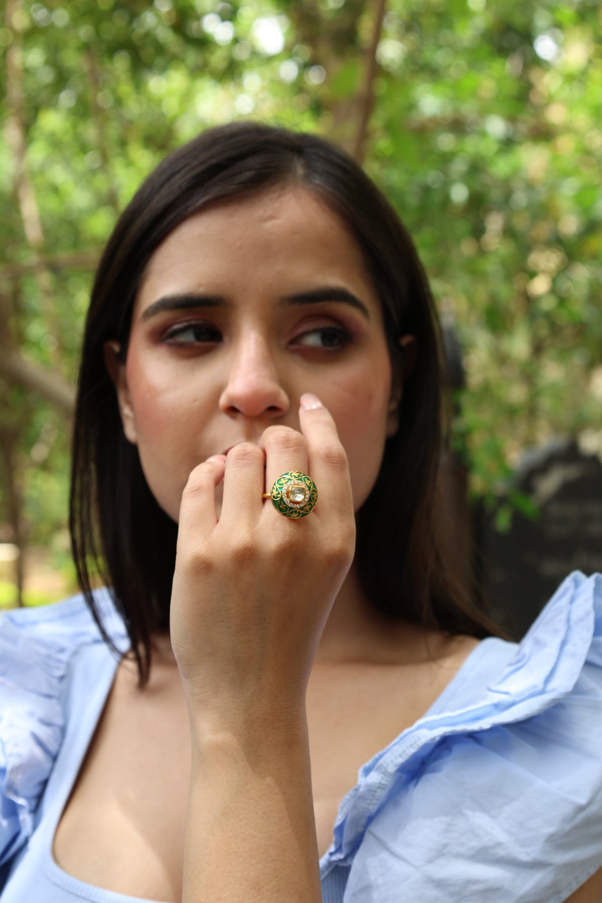 Moissanite Enamel Royal Ring I