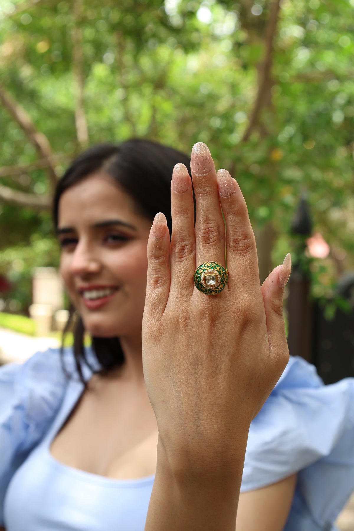 Moissanite Enamel Royal Ring I