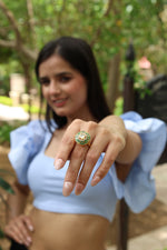 Moissanite Enamel Royal Ring I