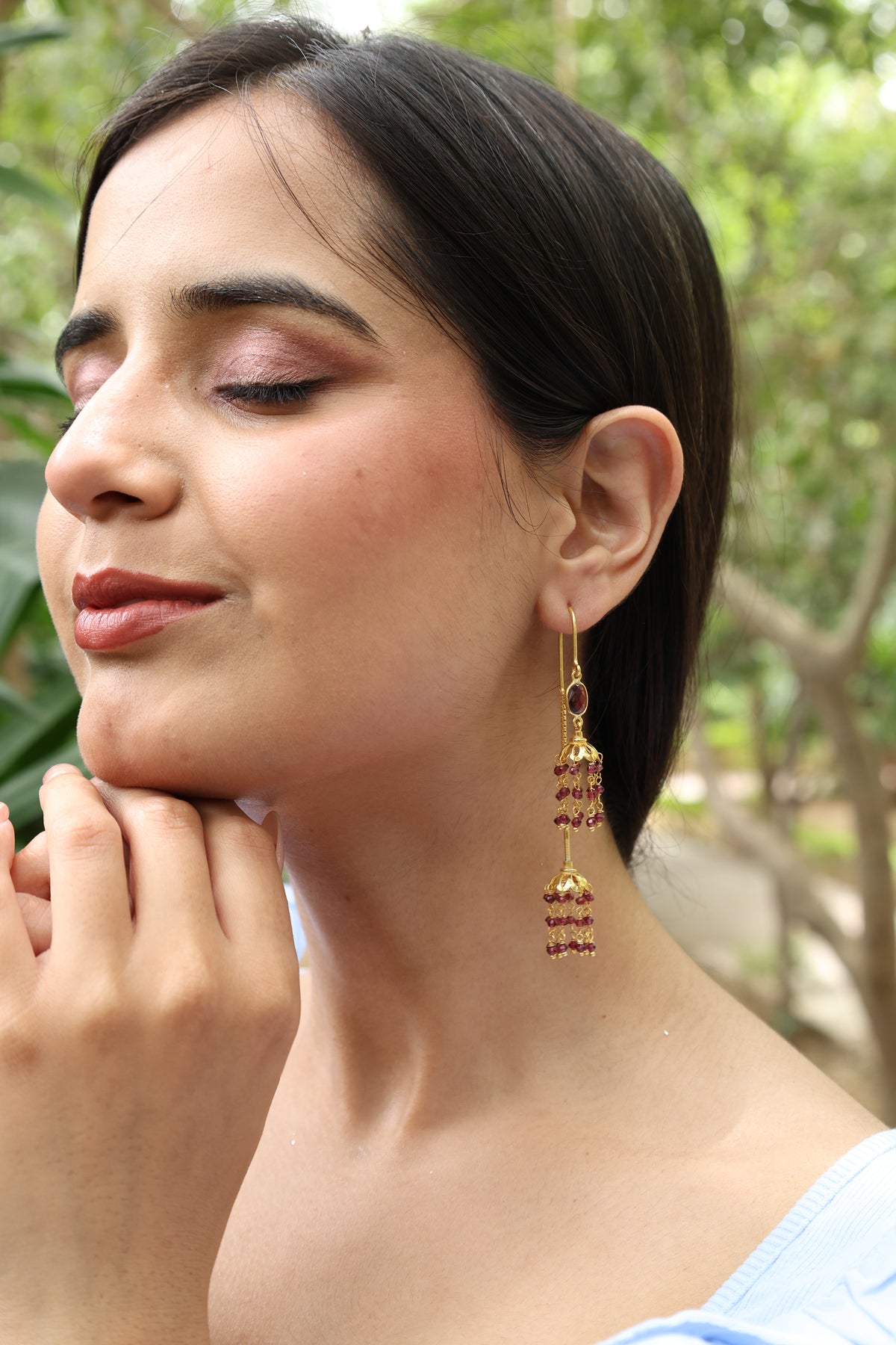 Ruby Royalty Sui Dhaga Earring