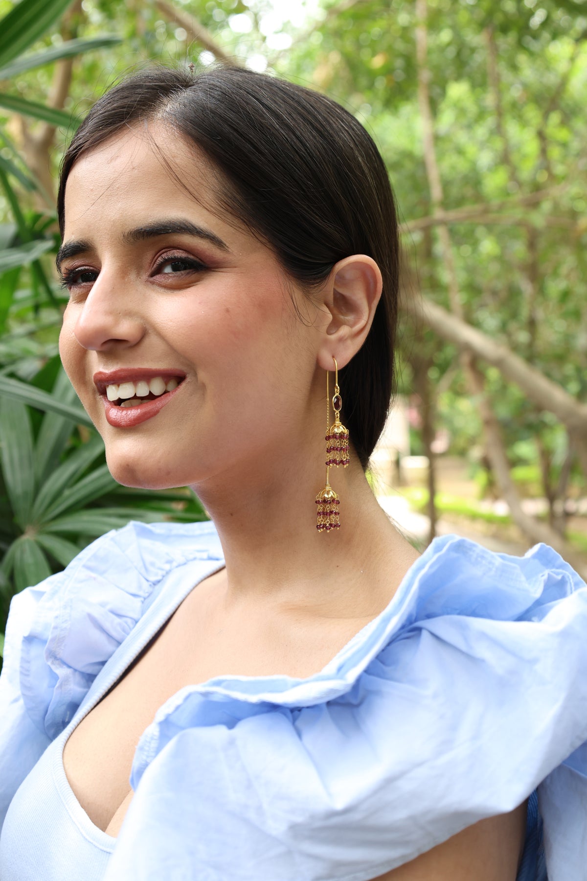 Ruby Royalty Sui Dhaga Earring