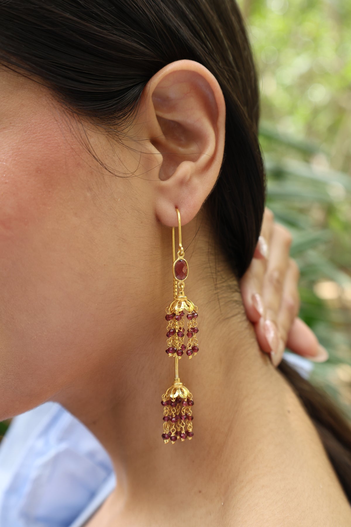 Ruby Royalty Sui Dhaga Earring
