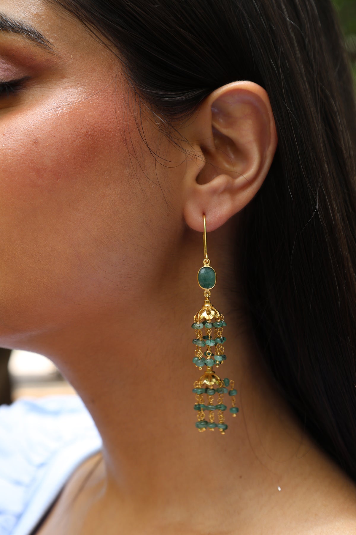 Emerald Royalty Sui Dhaga Earring