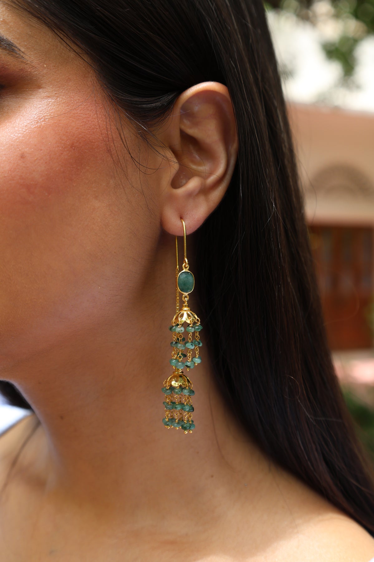 Emerald Royalty Sui Dhaga Earring