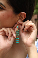 Turquoise Sui Dhaga Royal Earring