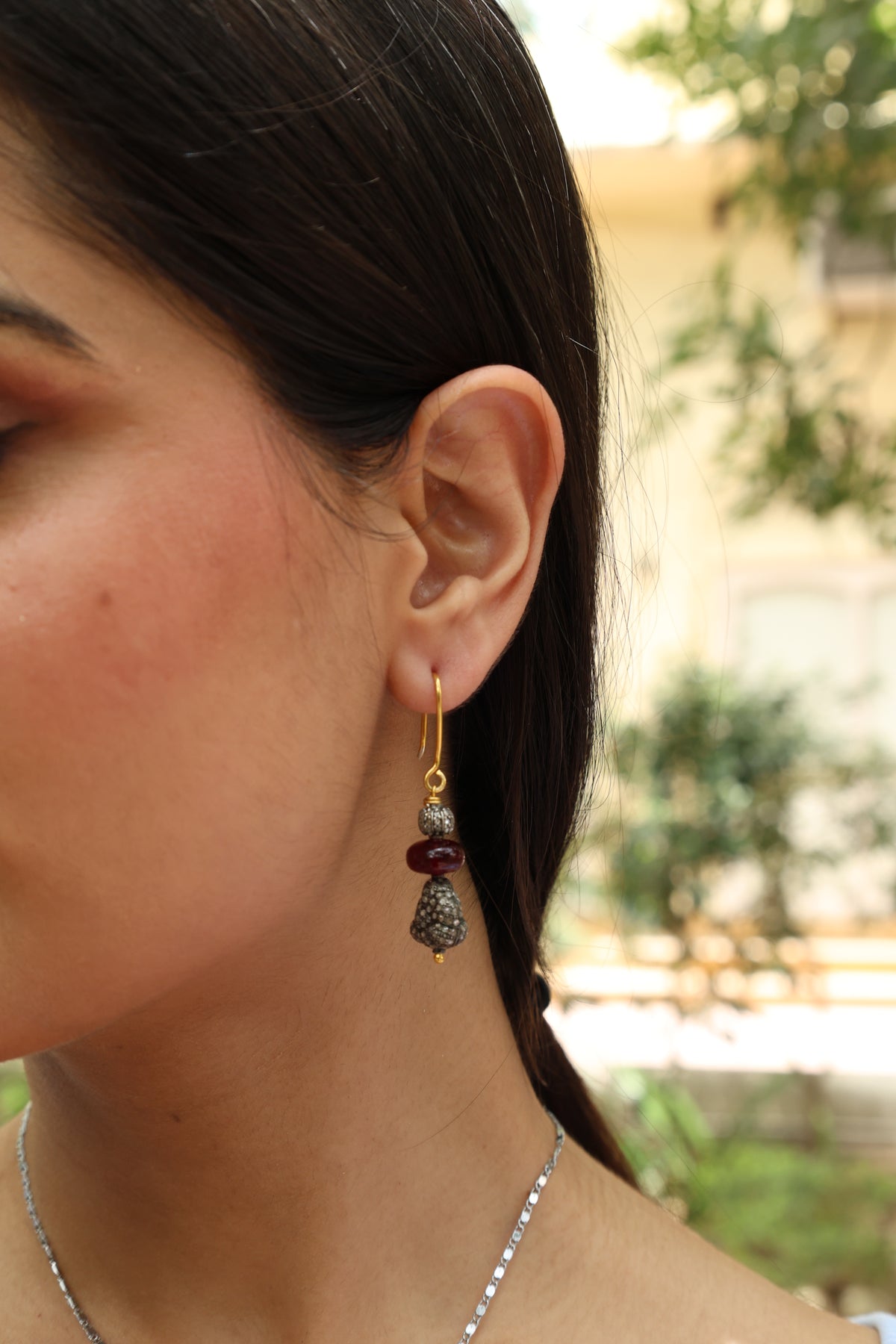Ruby Diamond Majestic Hook Earring