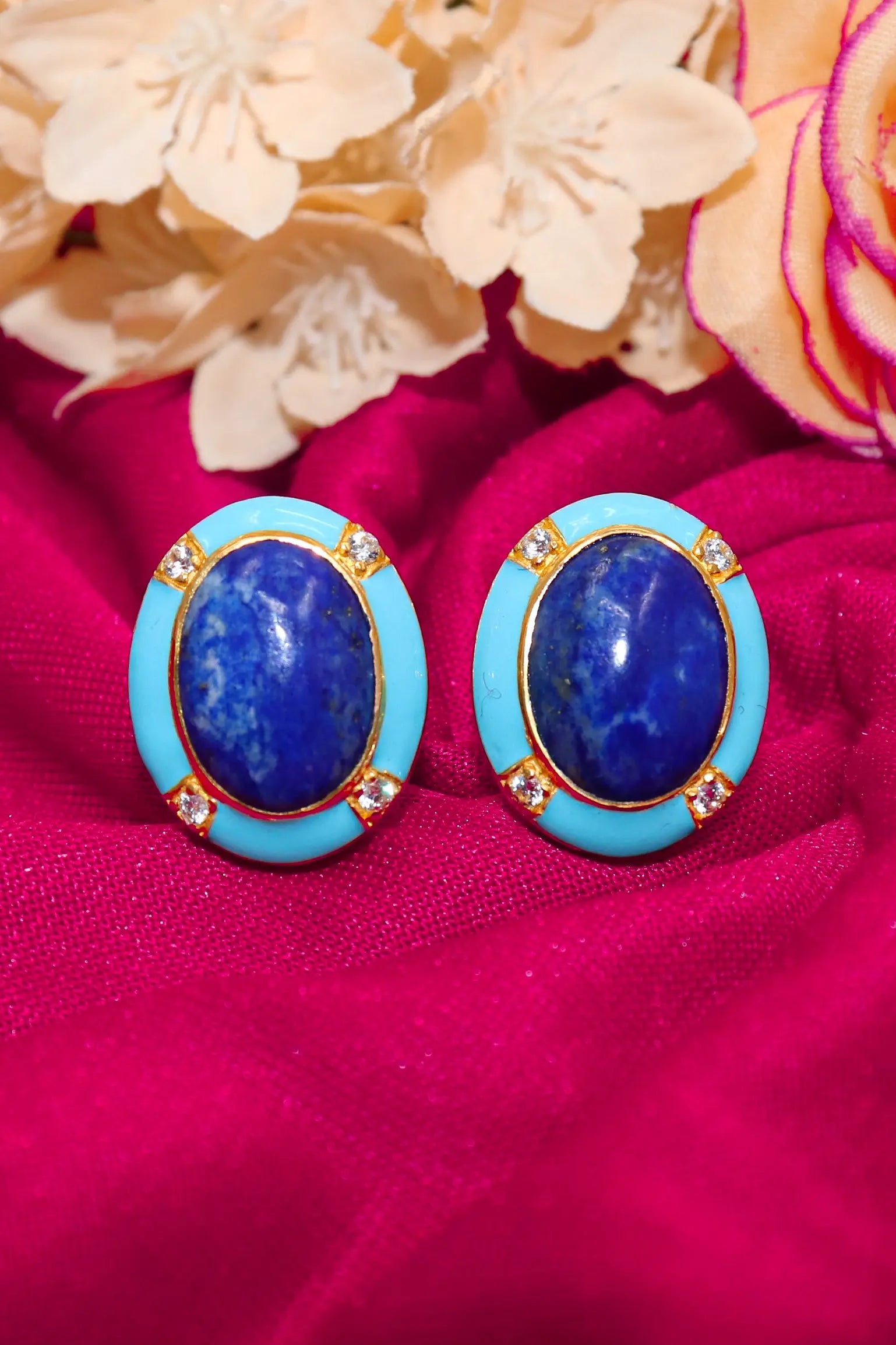 Lapis Lazuli Gemstone Cufflinks Men's Jewelry VjewelsIndia