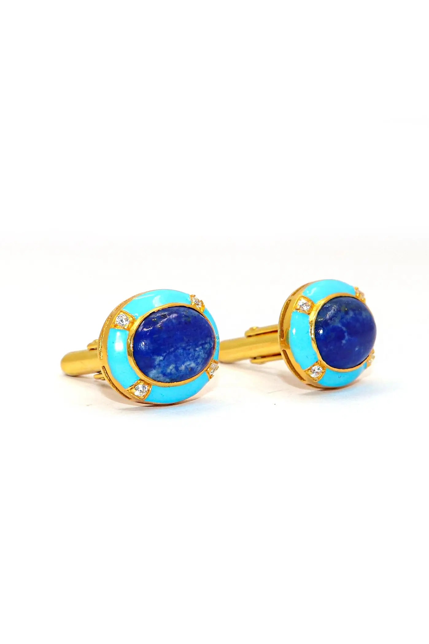 Lapis Lazuli Gemstone Cufflinks Men's Jewelry VjewelsIndia