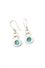 Lightweight Designer Earring With Blue Copper Turquoise And Citrine Gemstone Earrings VJewels