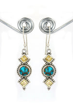 Luxurious Citrine And Turquoise Gemstone Earrings Touch of Brilliance Jewelry VJewels