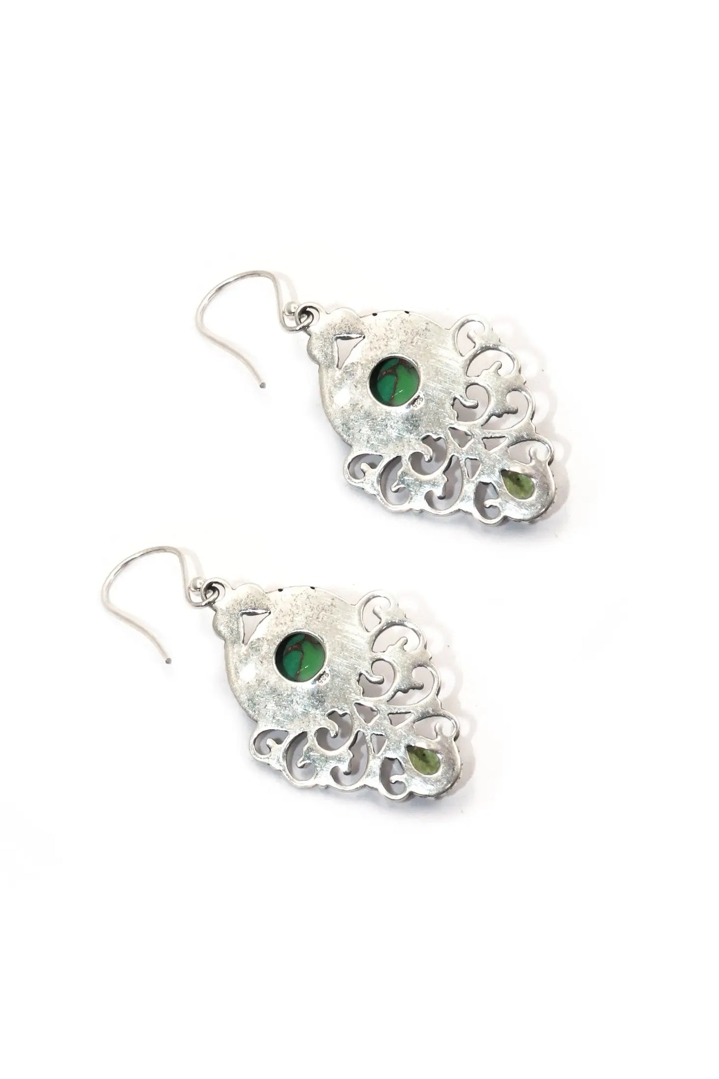 Modern Touch Turquoise and Peridot Gemstone Earrings VJewels