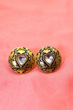 Moissanite Round Studs Carved Designer Earring Jewelry VJewels