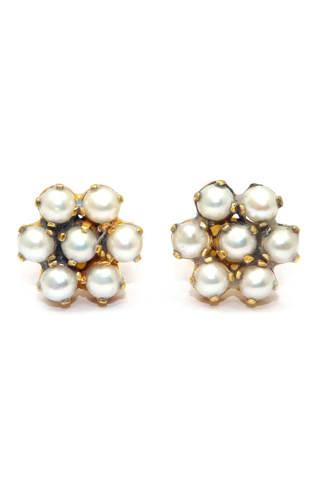 Pearl Gemstone Flower Shape Studs Earring VJewels