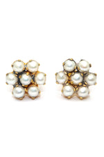 Pearl Gemstone Flower Shape Studs Earring VJewels