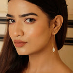 Pearl Sui Dhaga Gold Plated Silver Earring Jewelry Vidita Jewels