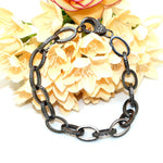 Pure Silver Black Oxide Plated Diamond Bracelet Jewelry VJewels