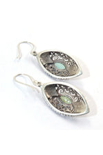 Radiant Marquise Shape Earrings with Elegant Blue Chalcedony Gemstone Earring Jewelry VJewels