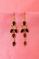 Refined Gold-Plated Earrings Featuring Purple Amethyst Gemstone Drops Earring Jewelry VJewels
