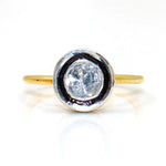 Round Shape Uncut Diamond Polki Gold Plated Ring Jewelry VJewels