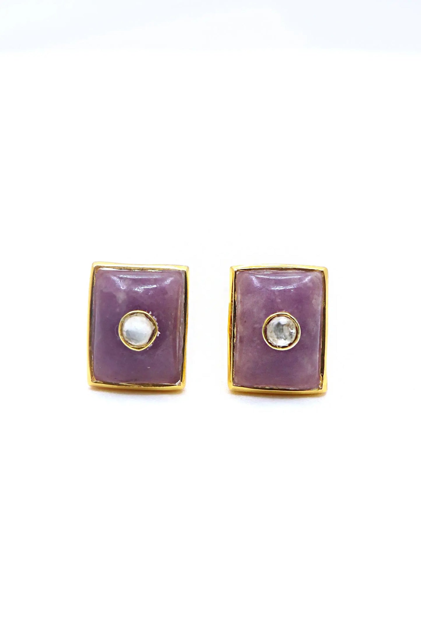 Royal Touch Gold Plated Cufflinks Featuring Sparkling Moissanite and Semi-Precious Stones Men's Jewelry VJewels