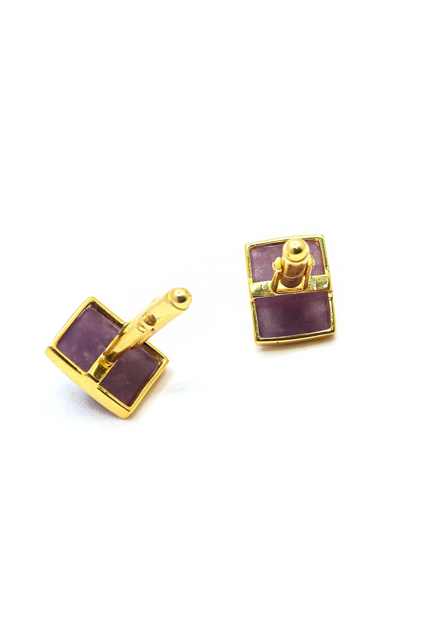 Royal Touch Gold Plated Cufflinks Featuring Sparkling Moissanite and Semi-Precious Stones Men's Jewelry VJewels