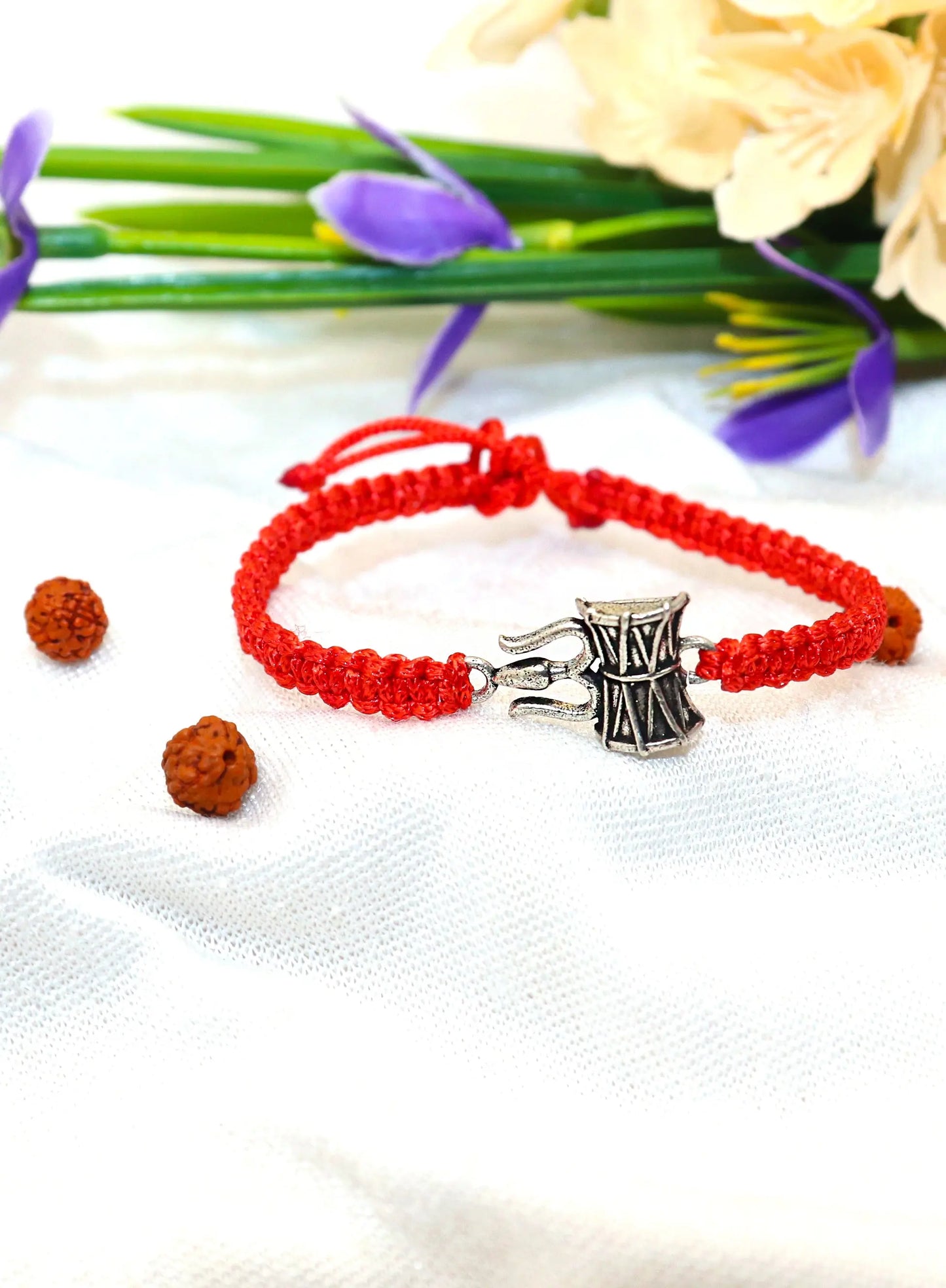 Shiva damru and trishula Charm Sibling Rakhi Band VJewels