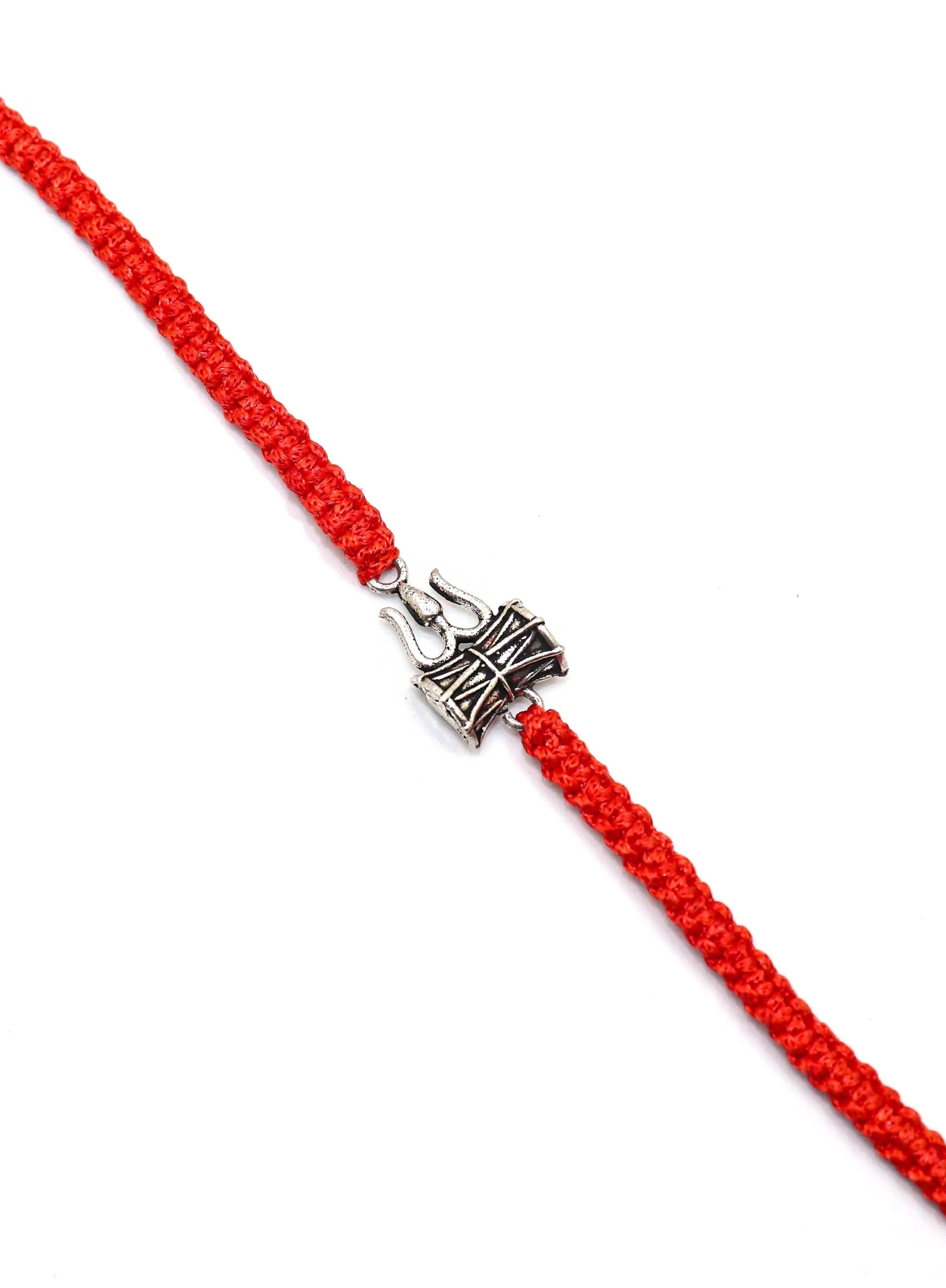 Shiva damru and trishula Charm Sibling Rakhi Band VJewels