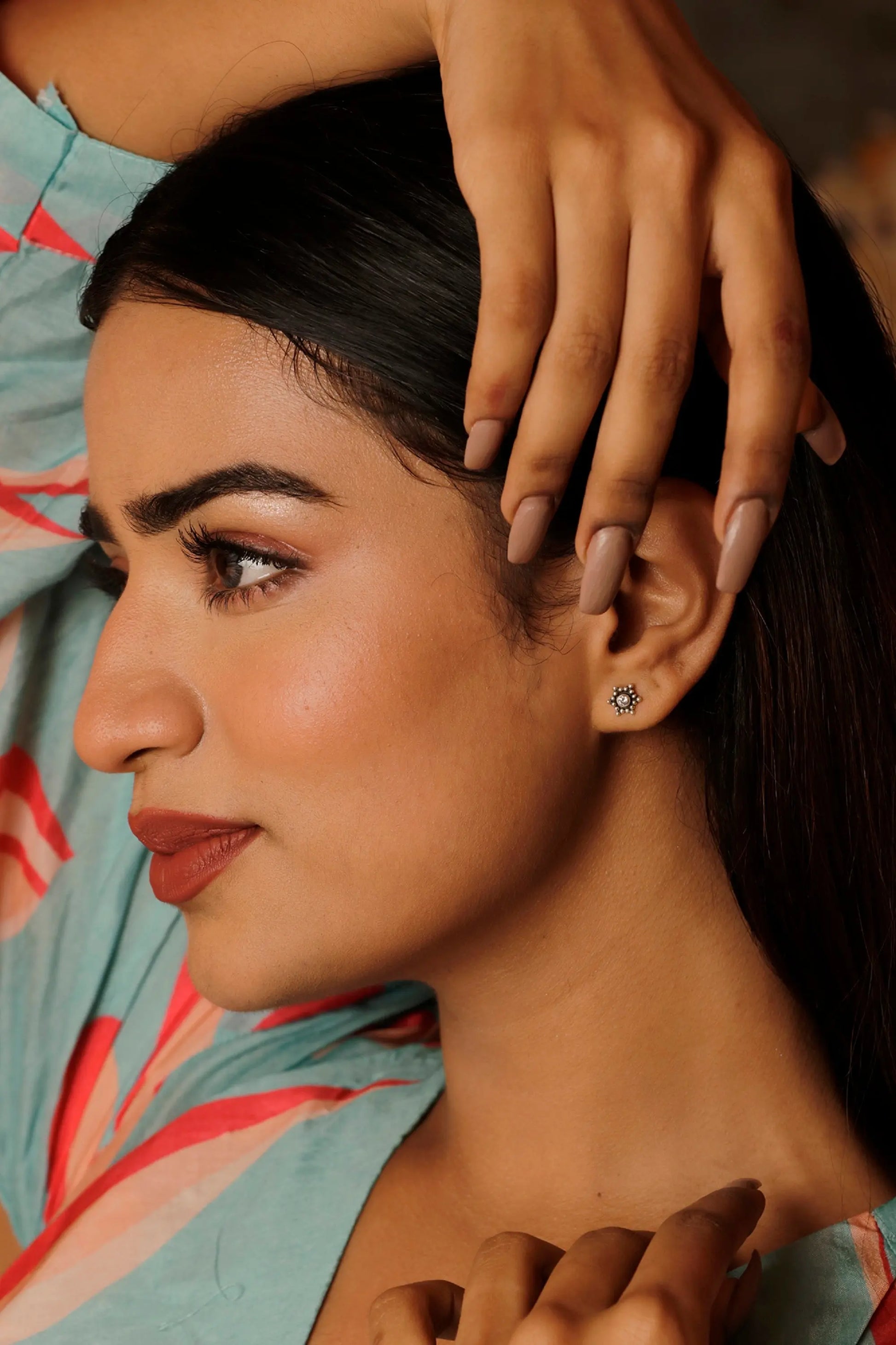 Silver Mehbooba Studs Earring Jewelry Vidita Jewels