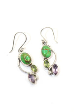 multi gemstone earring