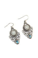 Timeless Beauty Rainbow And Blue Topaz Gemstone with Touch Elegance Earrings VJewels