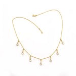 Trending Style Gold Plated Moissanite Gemstone Necklace Jewelry VjewelsIndia